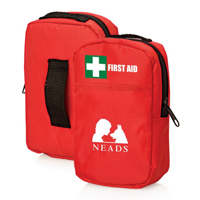 30pc First Aid Kit in a durable belt pouch with assorted first aid essentials